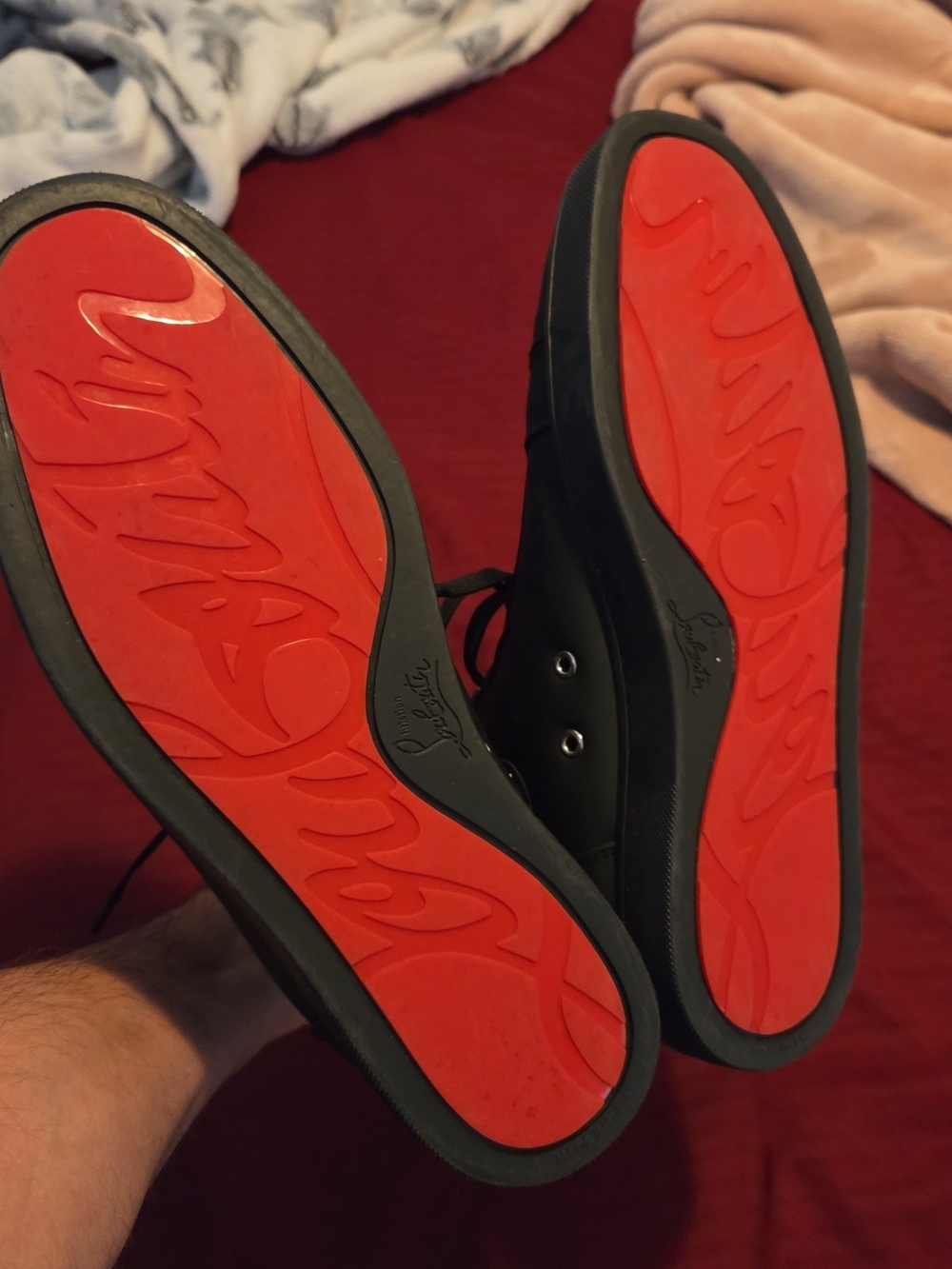 Christian Louboutin Black Italian Leather High Tops